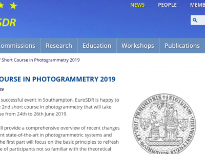 Short course in photogrammetry a Praga 24-28 giugno 2019
