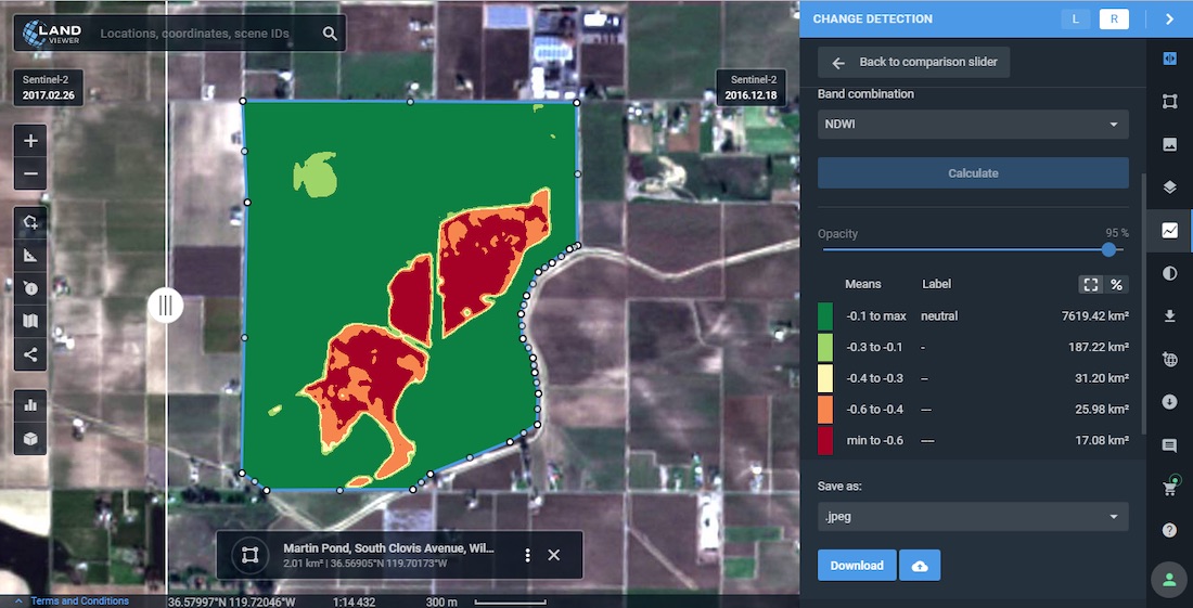 California flood change detection