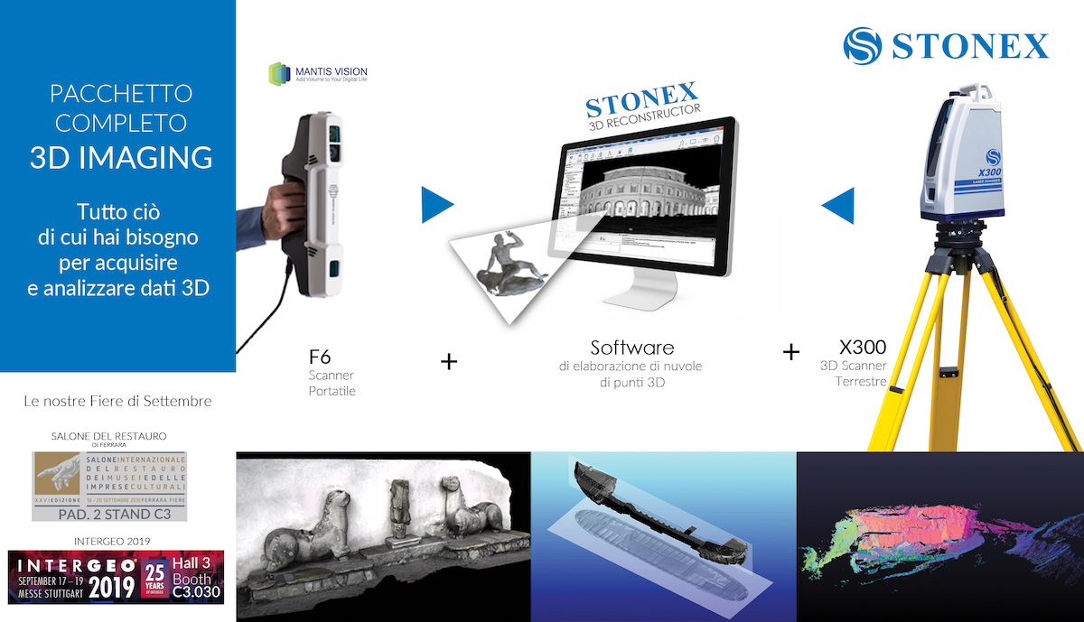 Pacchetto completo 3D Imaging con Scanner 3D X300 + Stonex 3D Reconstructor Software + Scanner portatile F6