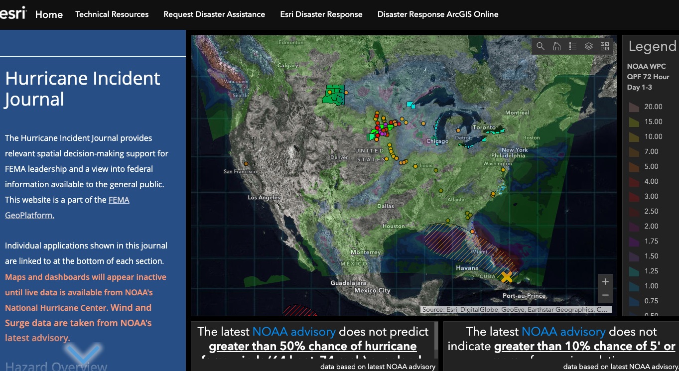 Uragano Dorian: le tecnologie Esri per gestire l’emergenza