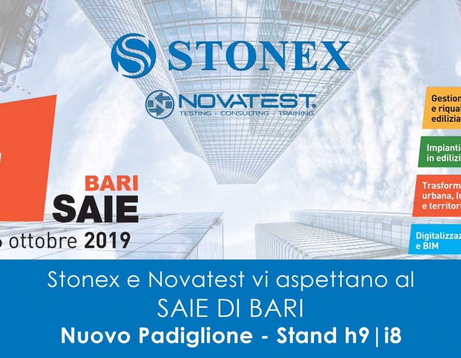 Stonex e Novatest al SAIE di Bari dal 24 al 26 Ottobre 2019
