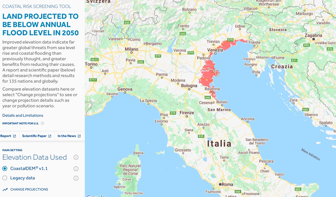 Un tool di analisi del rischio costiero