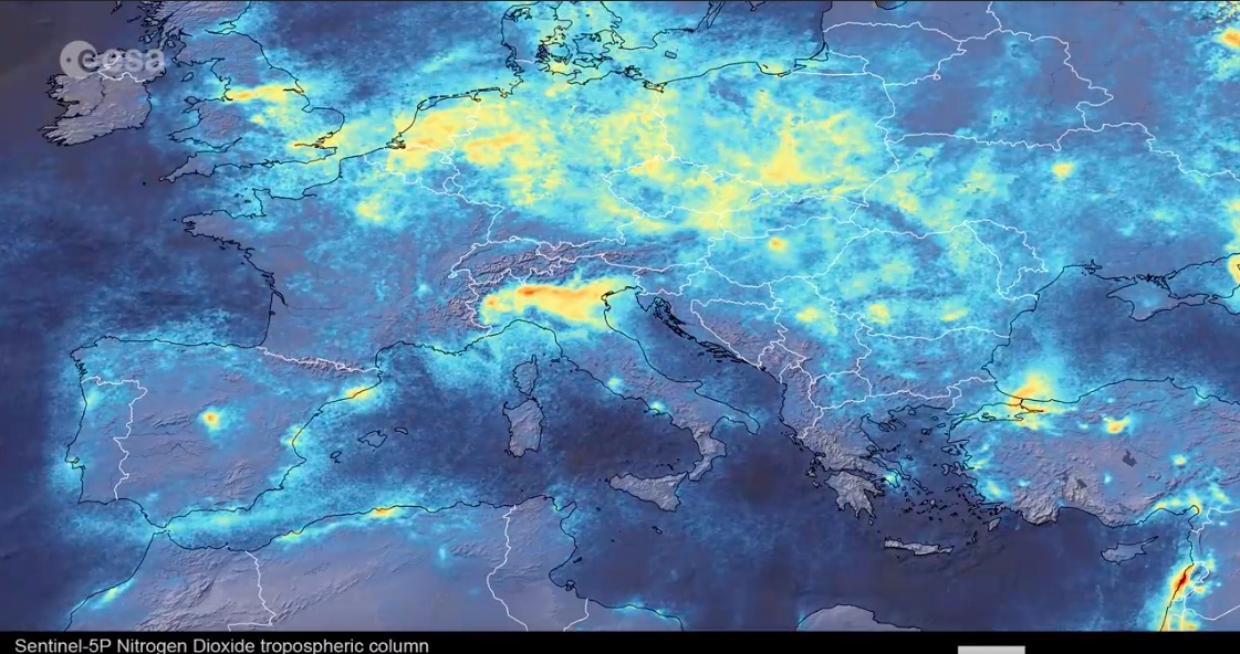 Coronavirus: il declino dell'inquinamento atmosferico in Italia visto da Copernicus