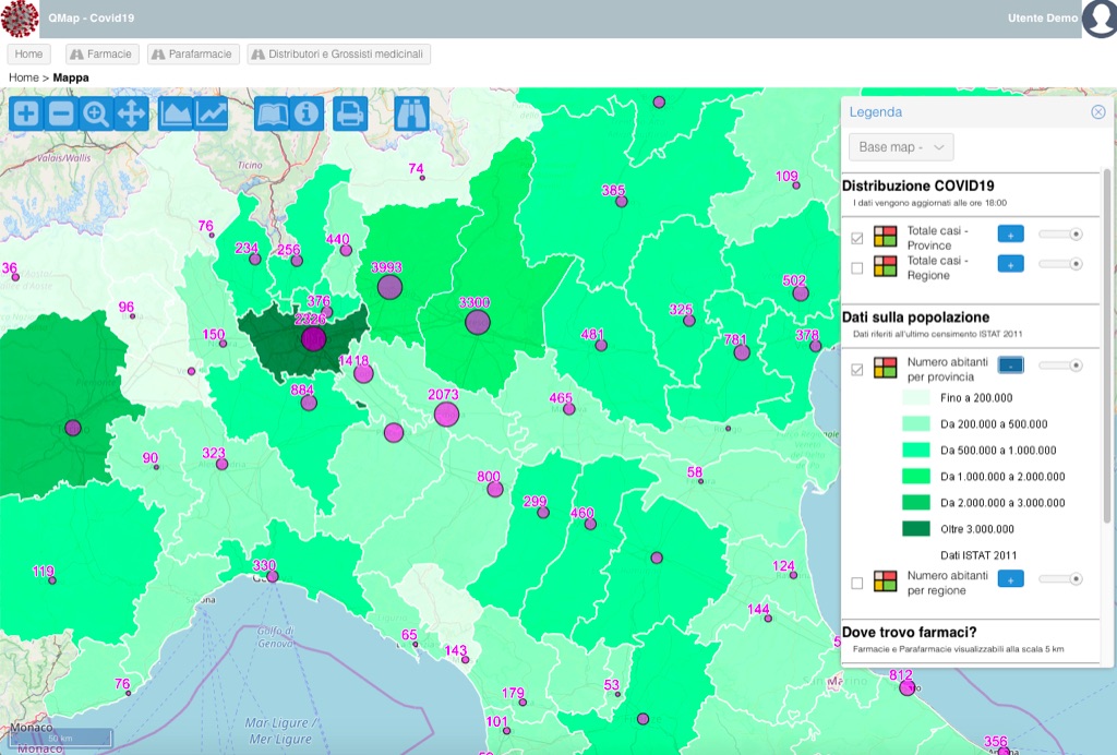 QMap-Covid19 una piattaforma per l'emergenza a disposizione da Helix