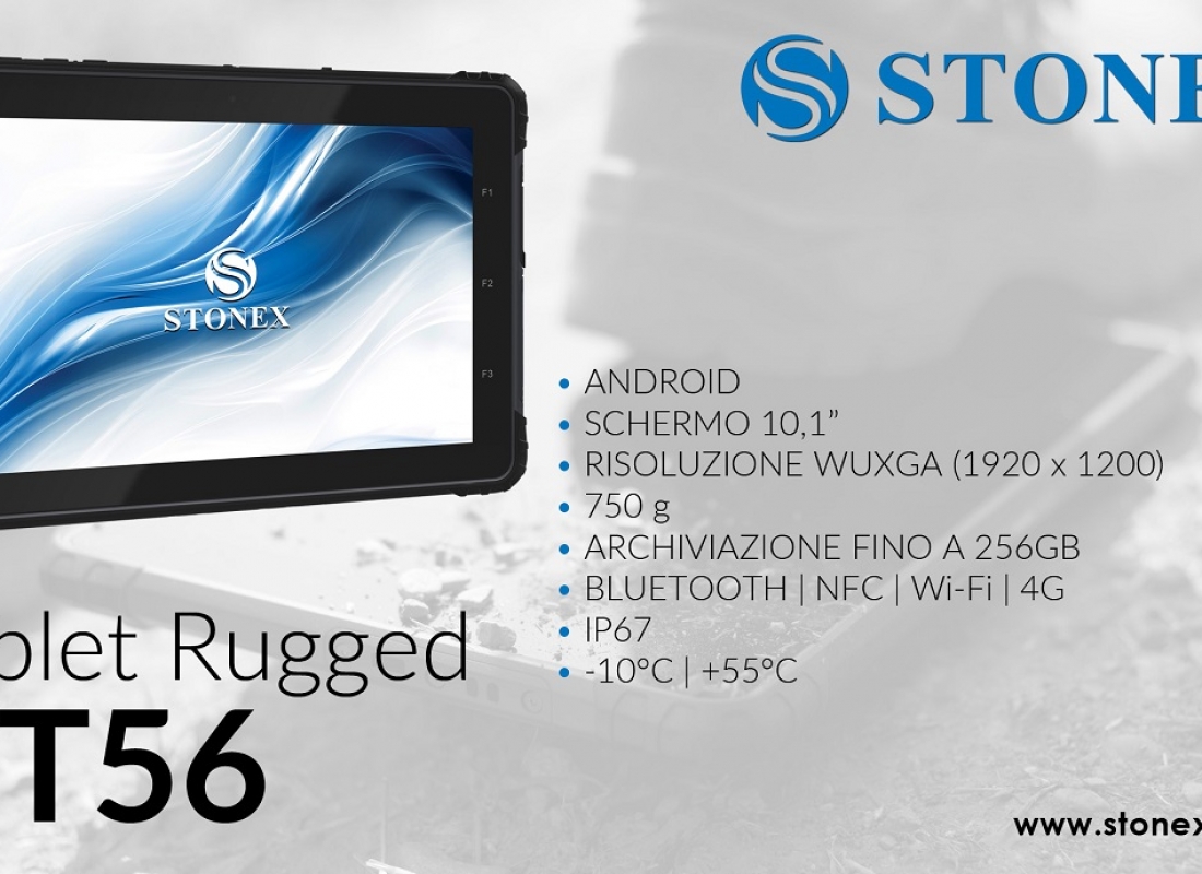 Stonex UT56 Tablet Rugged Android 10.1. Leggero e Affidabile.
