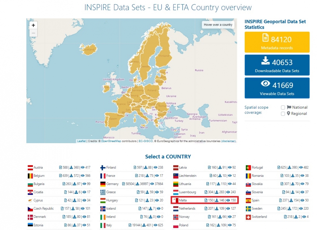 Lo stato di implementazione della Direttiva INSPIRE in Europa: il buon esempio di Malta.