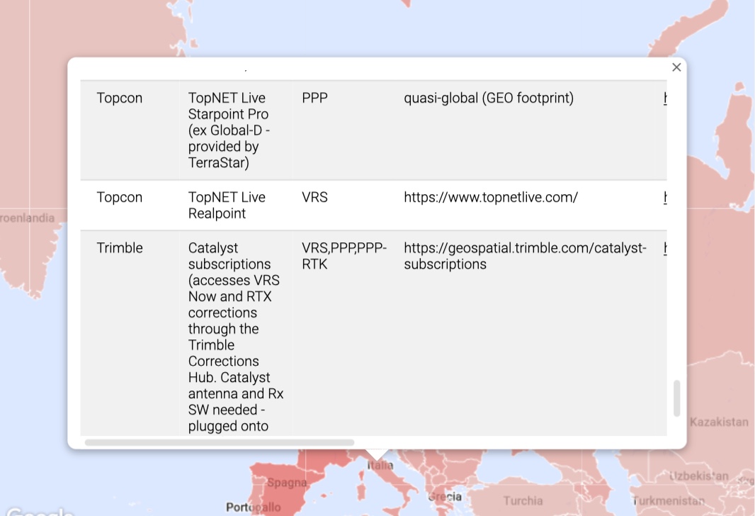 Disponibile la mappa dei fornitori dei servizi per aumentare la precisione GNSS con Galileo