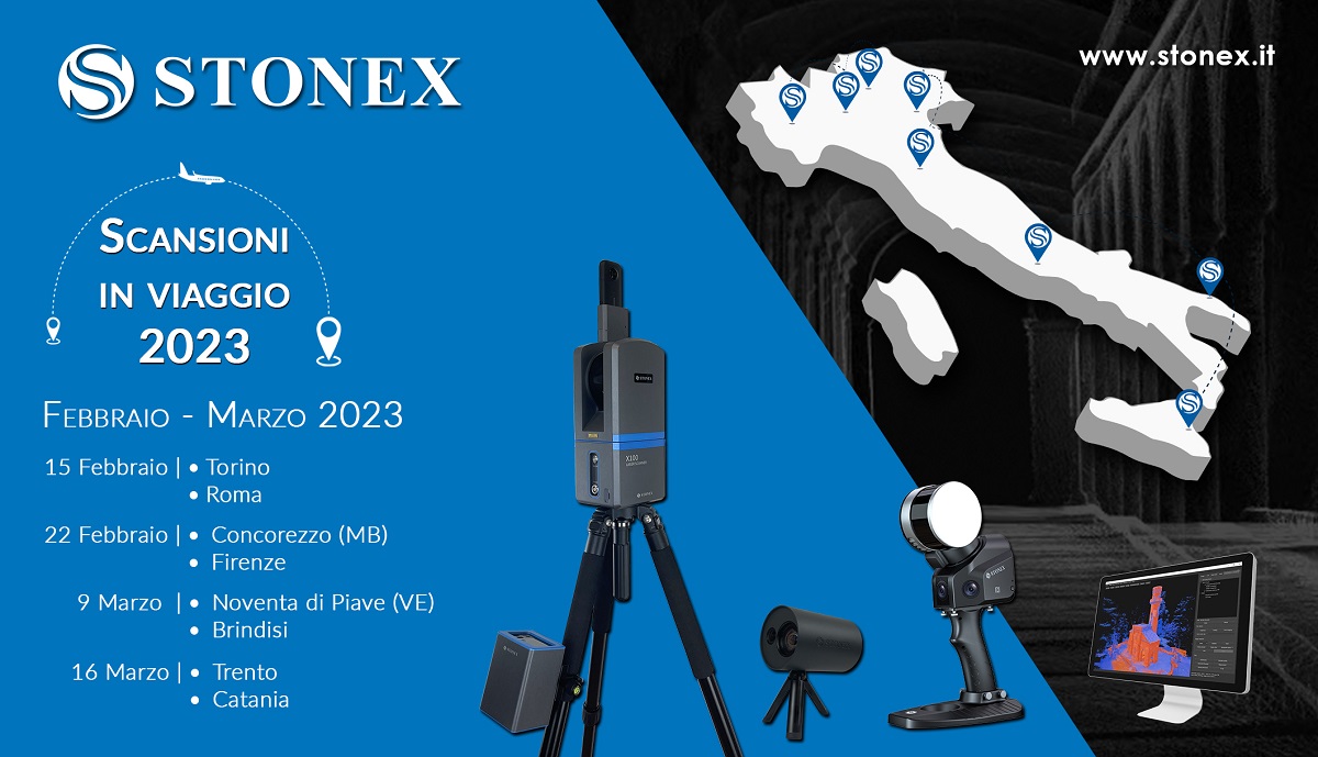 Stonex ti invita a provare le sue soluzioni per la scansione 3D | Scansioni in Viaggio 2023