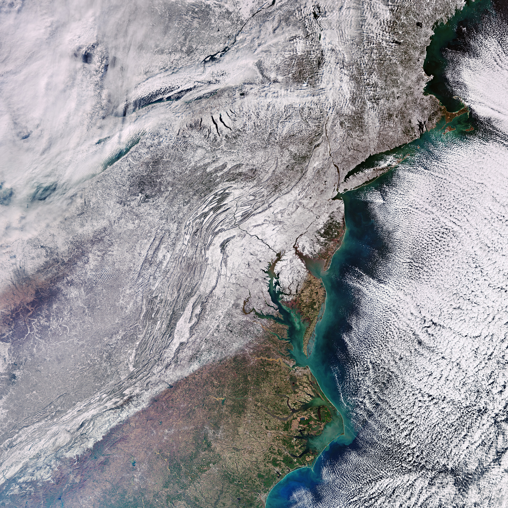 ESA - Immagine della settimana:  Stati Uniti orientali innevati  (28 gennaio 2024)