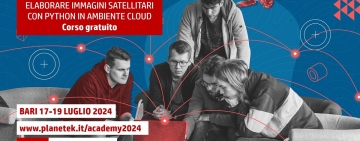 Planetek Academy: corso gratuito “Elaborare immagini satellitari con Python in ambiente cloud”
