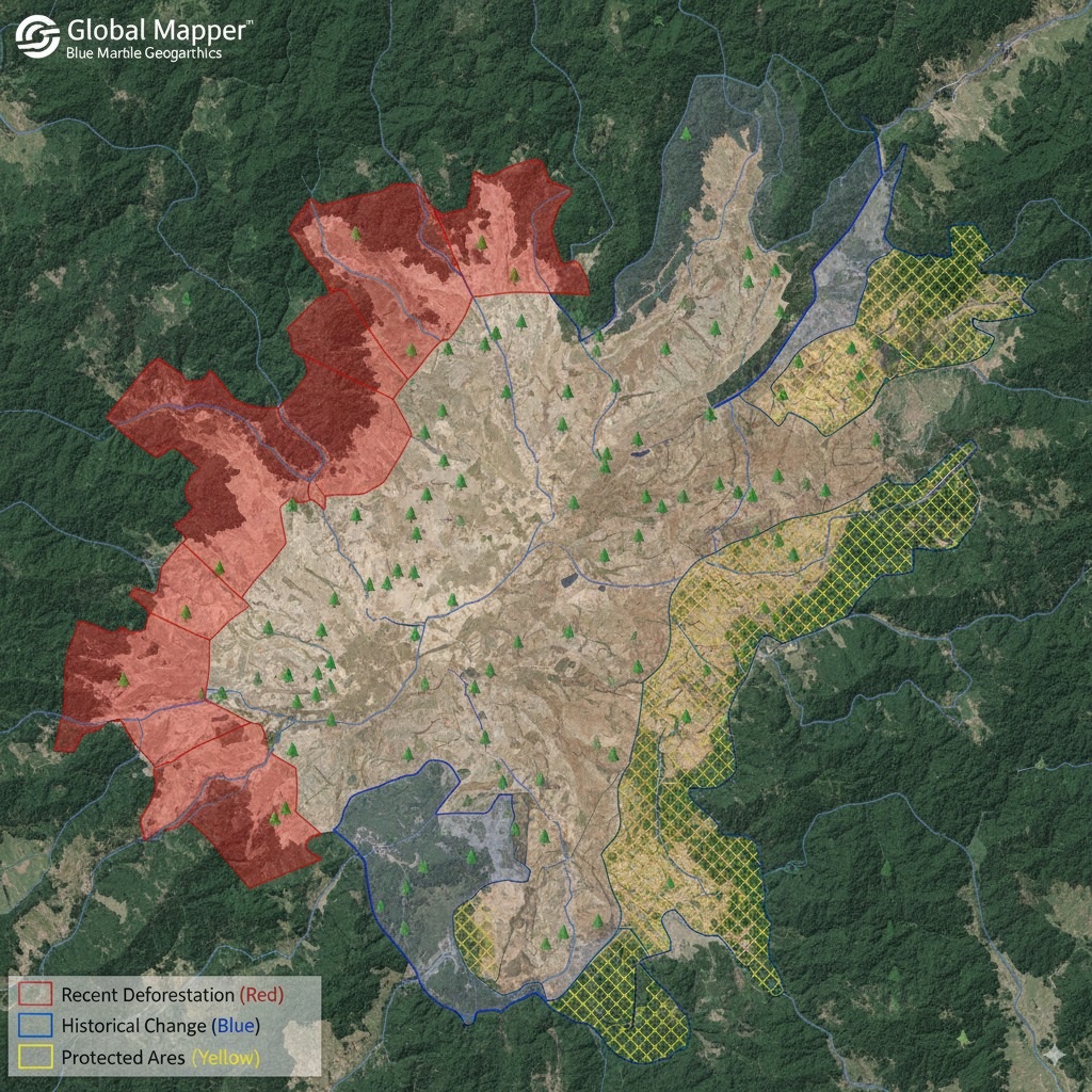 Monitoraggio dei cambiamenti forestali con Global Mapper