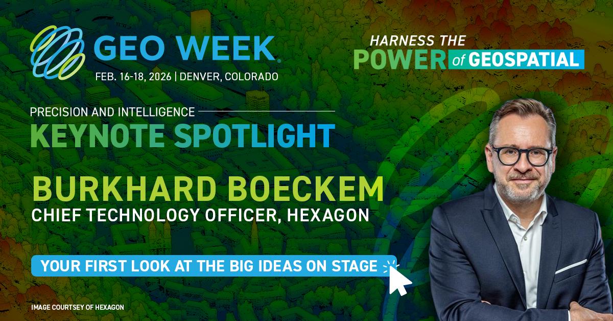 Presentation on precision and intelligence to explore the next era of geospatial innovation at Geo Week 2026 