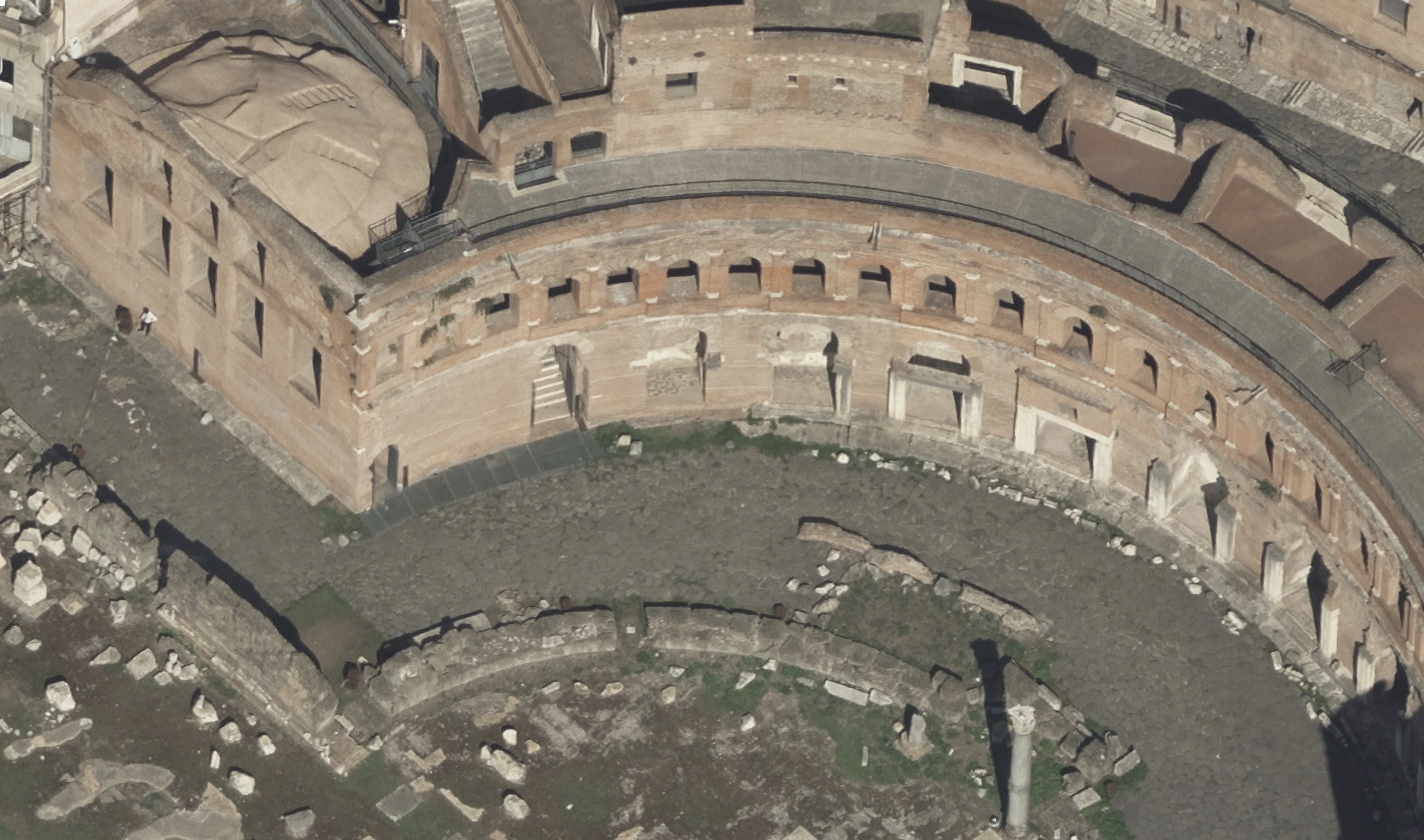 Mappa urbana di Roma con riquadri di fotogrammi aerei ad alta risoluzione del Progetto GeoRoma consultabili tramite Aerofototeca di Roma Capitale.