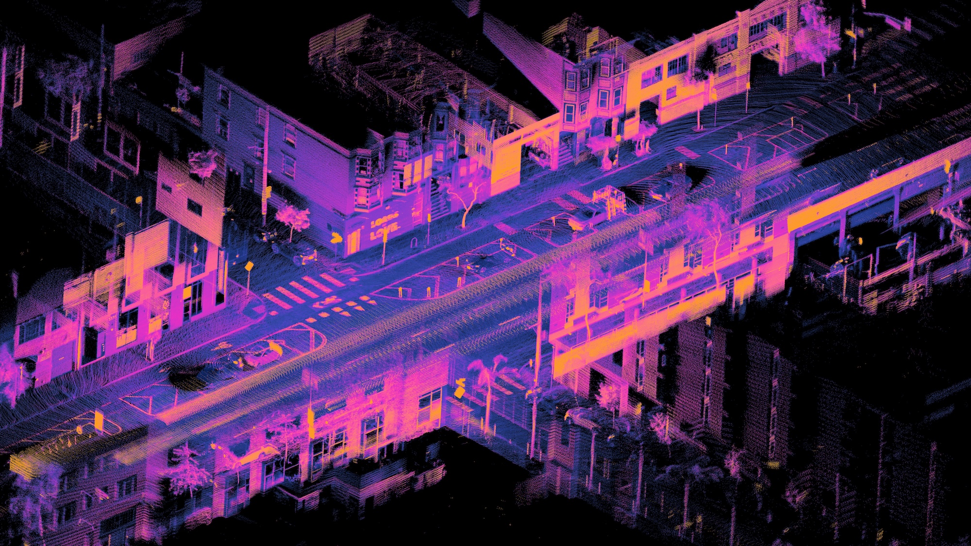 Esempio di dato LiDAR e rappresentazione tridimensionale tramite nuvola di punti.
