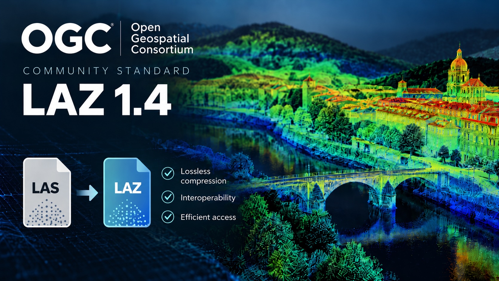 LAZ 1.4 diventa OGC Community Standard per la gestione delle nuvole di punti LiDAR